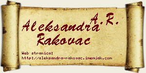 Aleksandra Rakovac vizit kartica